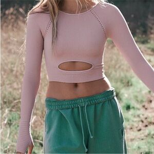 Free people movement running cropped long sleeve sized xs/s